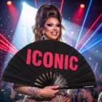 Festival Fan „ICONIC” w kolorze czarno-różowym, rave’owy statement, Widok 5
