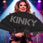 Festival Fan „KINKY” w kolorze czarnym, z motywem Rave i Pride statement, Widok 5