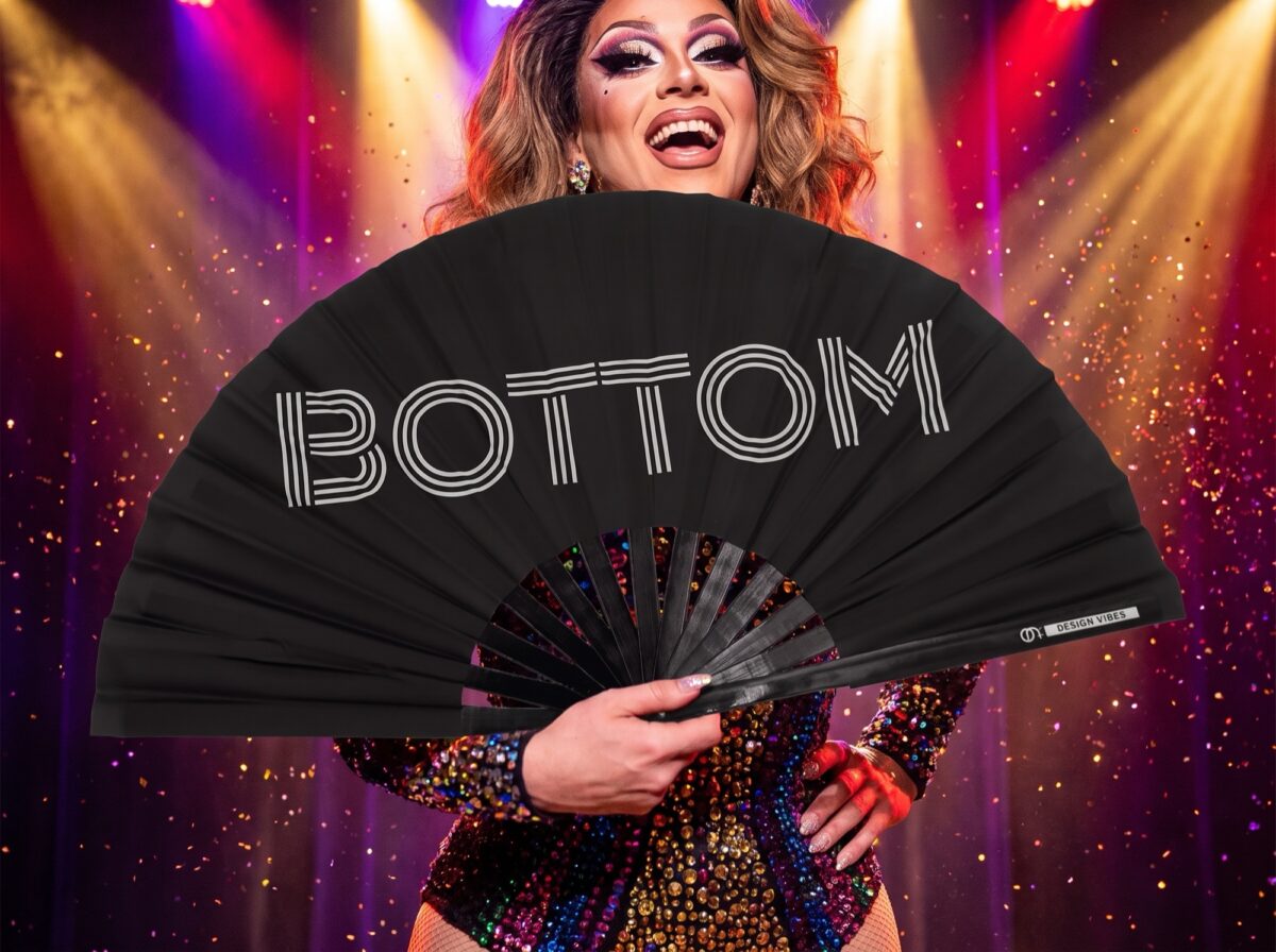 Festival Fan „BOTTOM” w kolorze czarnym, akcesorium na CSD i Rave, Widok 5