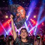 Festival Fan „TWINK DEATH”, czarny, na imprezy Techno i Rave, Widok 4