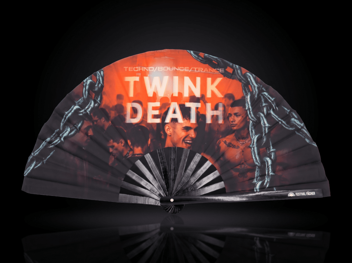 Festival Fan „TWINK DEATH”, czarny, na imprezy Techno i Rave