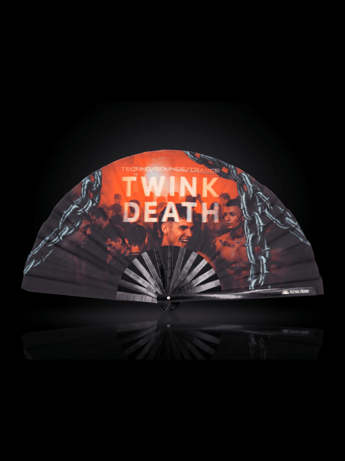 Festival Fan „TWINK DEATH” – czarny, na imprezy Techno i Rave
