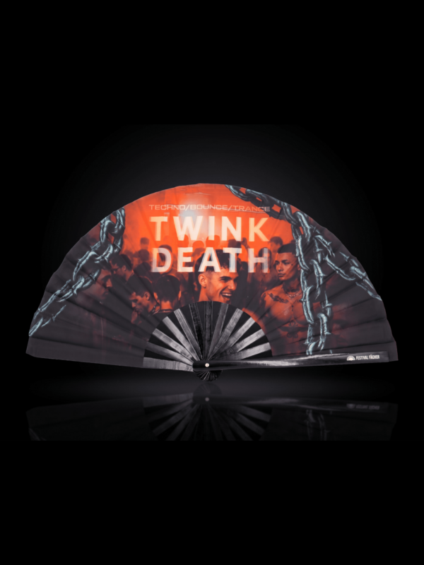 Festival Fan „TWINK DEATH”, czarny, na imprezy Techno i Rave