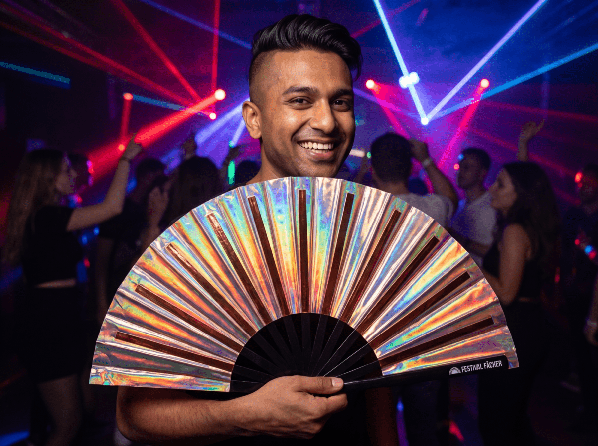 Festival Fan z miedzi z efektem holograficznym na festiwale i Rave, Widok 2