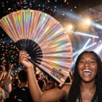 Festival Fan z miedzi z efektem holograficznym na festiwale i Rave, Widok 4