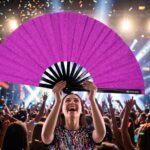 Festival Fan, fioletowy z brokatem na festiwale i imprezy, Widok 4