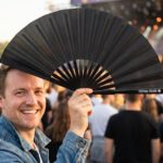 Czarny, jednokolorowy Festival Fan, na festiwal i na co dzień, Widok 3