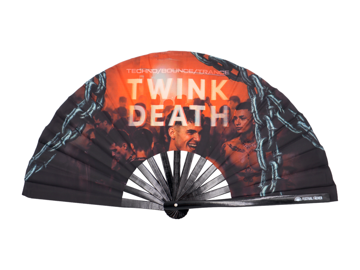 Festival Fan „TWINK DEATH”, czarny, na imprezy Techno i Rave, Widok 6